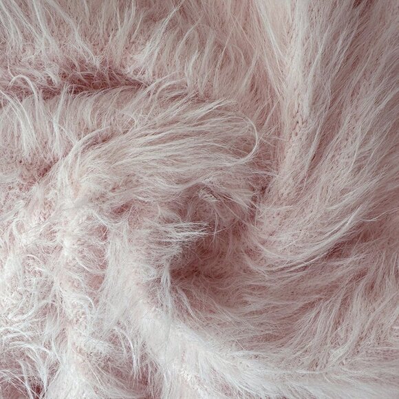 Pink Casual Elegant Women's Faux Mink Fluffy 3d Rose Flower Long Fur Sweater - Picture 8 of 8